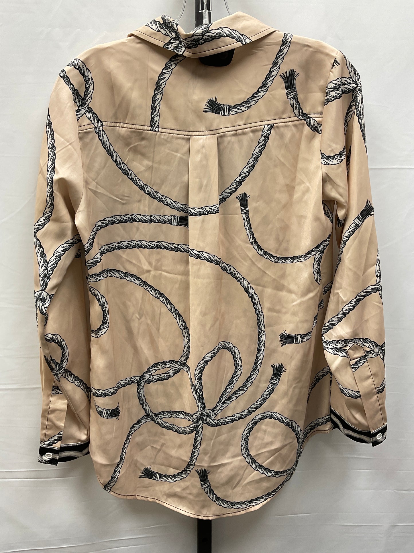 Top Long Sleeve By Diane Gilman In Black & Tan, Size: Xs