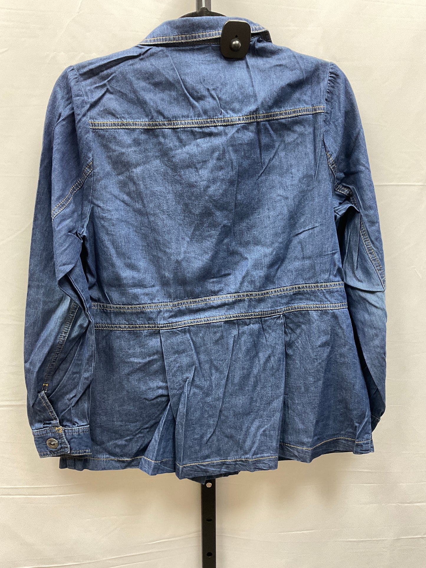 Top Long Sleeve By Diane Gilman In Blue Denim, Size: S