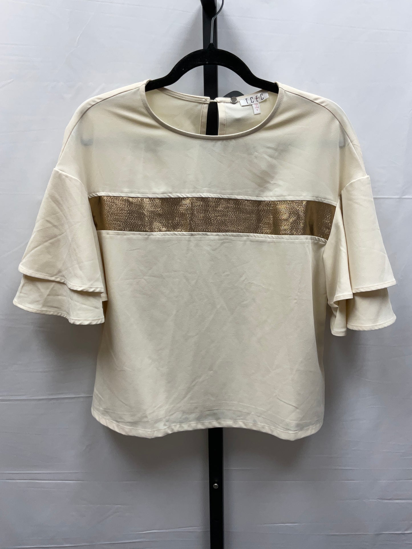 Cream Top 3/4 Sleeve Tcec, Size S