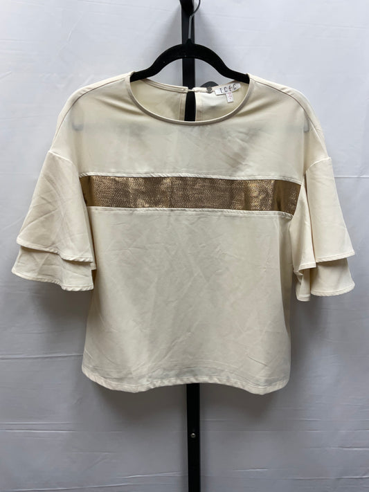 Cream Top 3/4 Sleeve Tcec, Size S