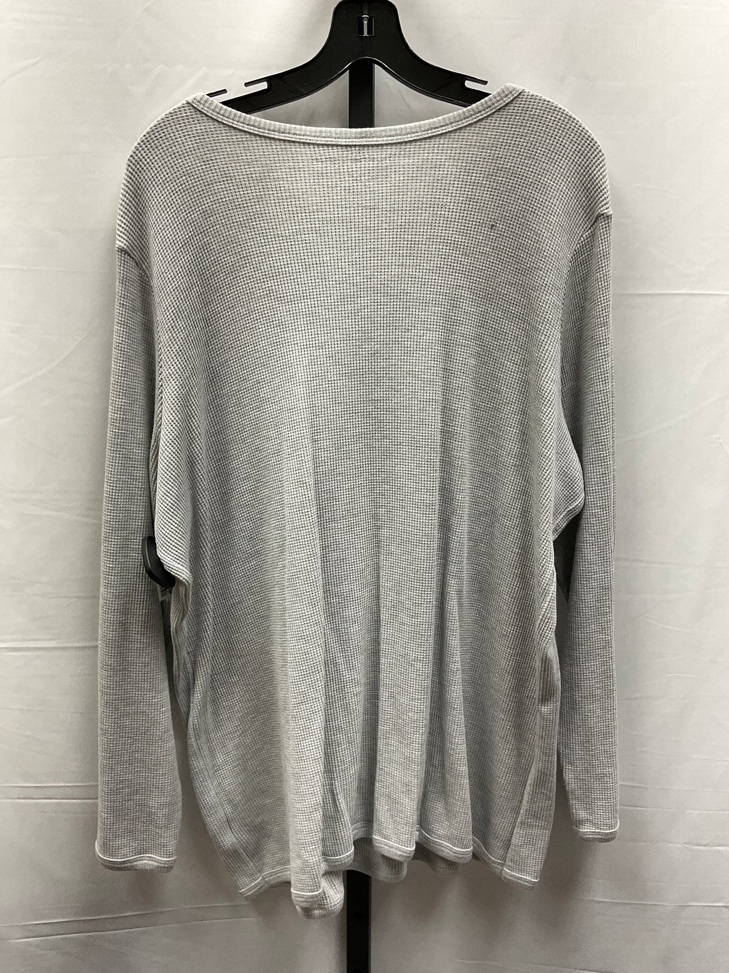 Top Long Sleeve Basic By Woman Within In Grey, Size: 1x