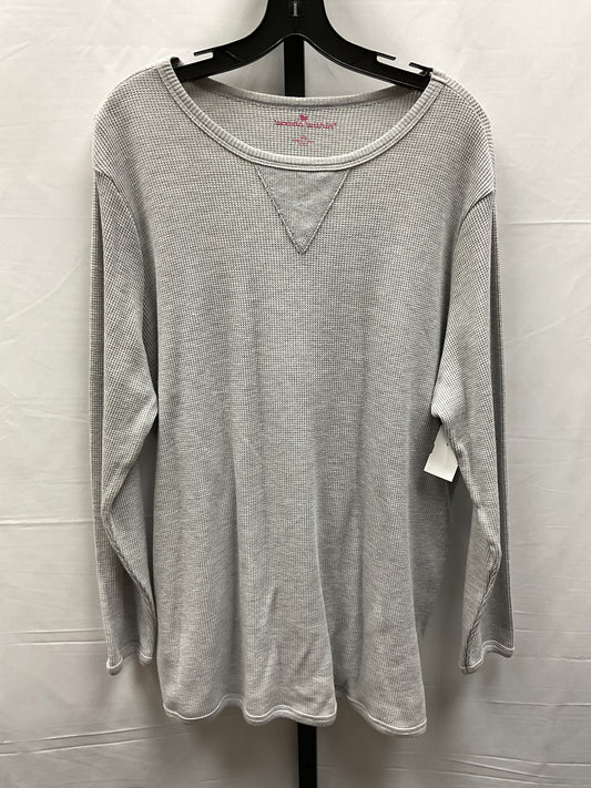 Top Long Sleeve Basic By Woman Within In Grey, Size: 1x