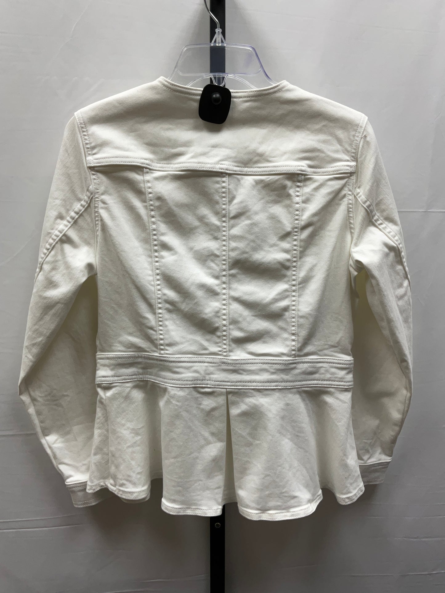 Jacket Denim By Liz Claiborne In White Denim, Size: M