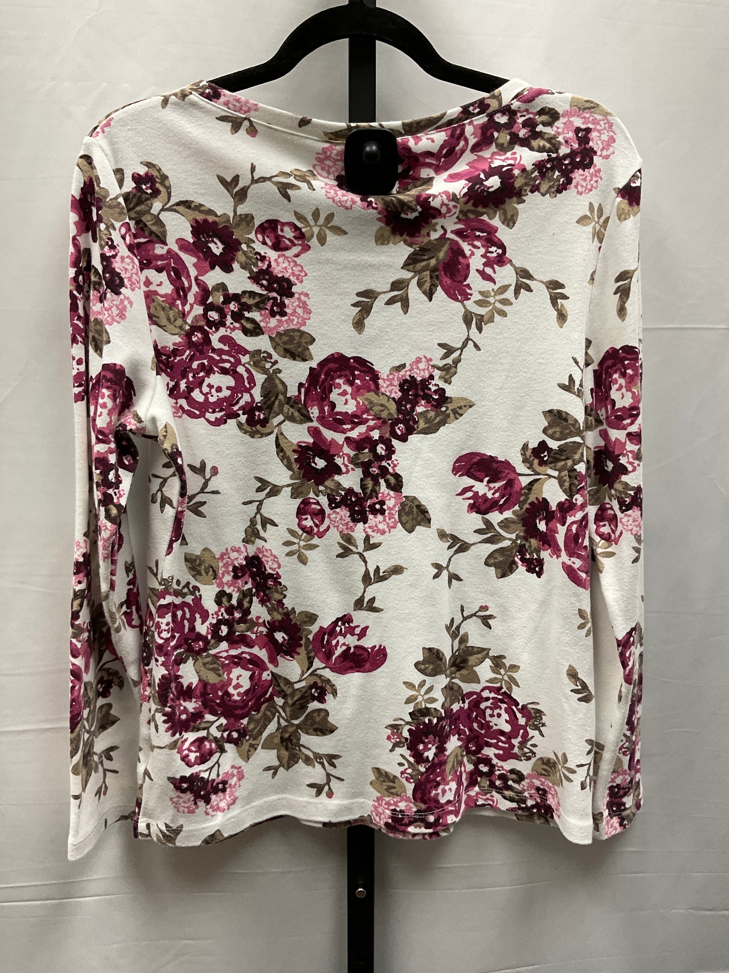 Top Long Sleeve By Karen Scott In Floral Print, Size: M