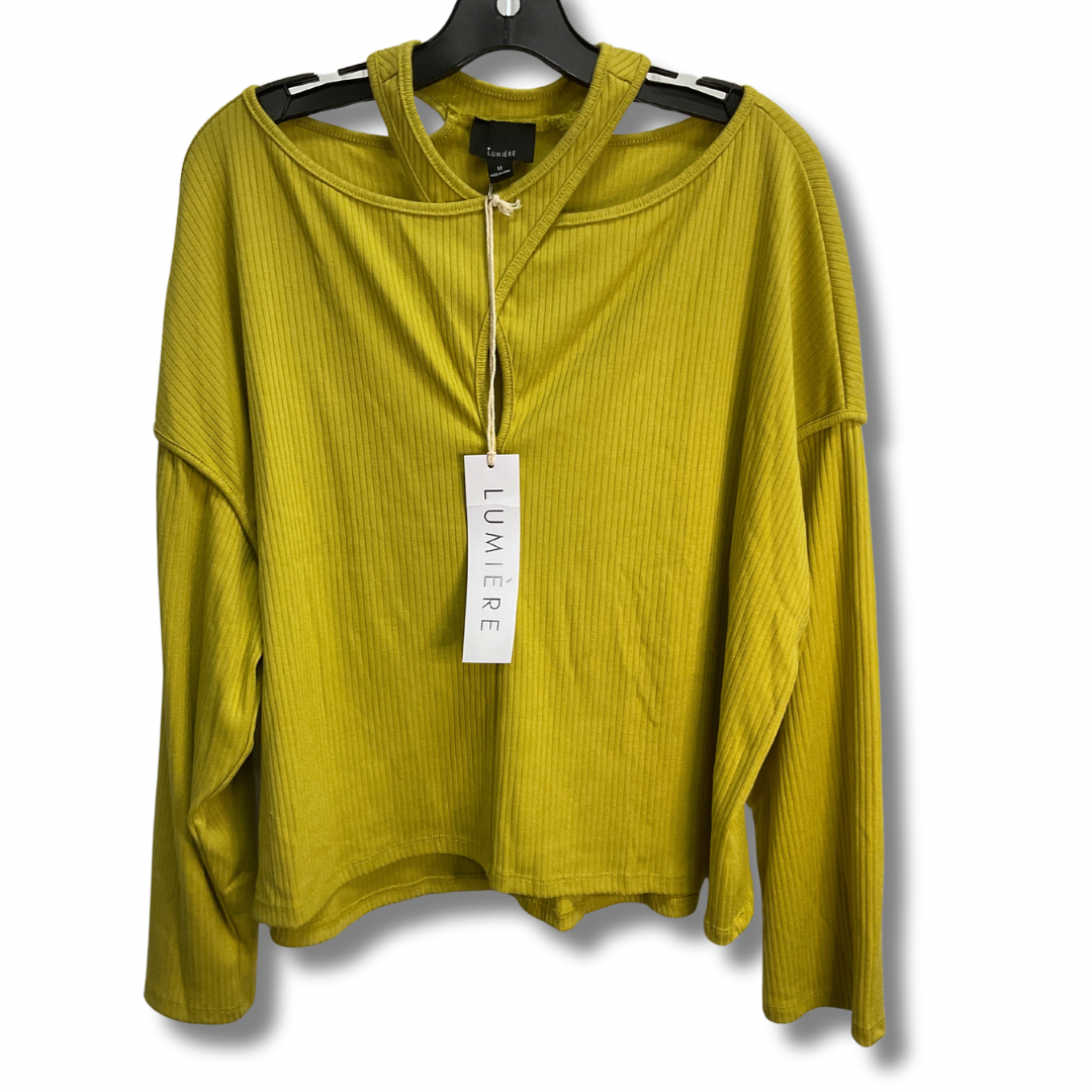 Top Long Sleeve By Lumiere In Yellow, Size: M