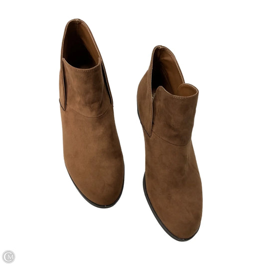 Boots Ankle Heels By Rouge In Brown, Size: 9