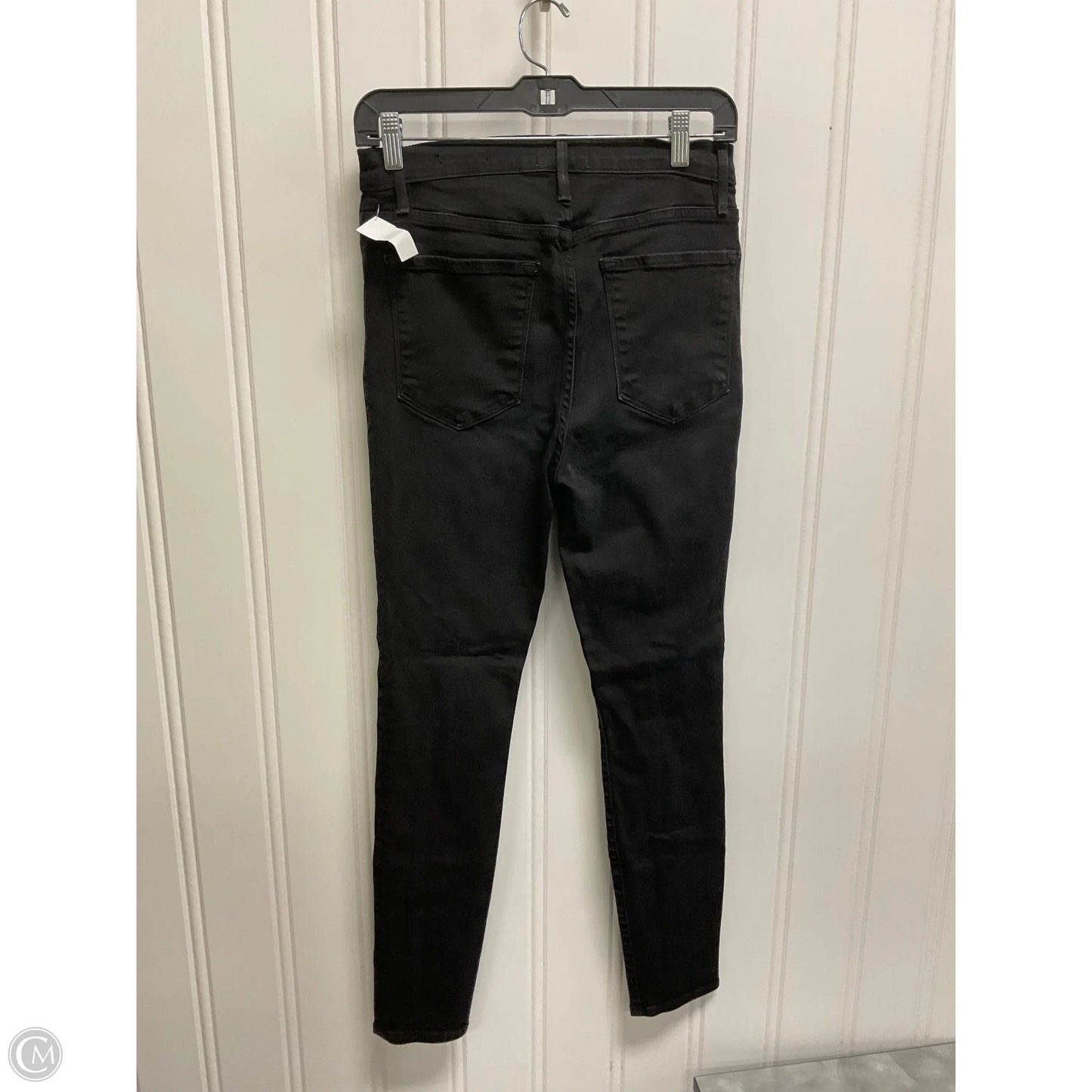 Jeans Skinny By Frame In Black Denim, Size: 10