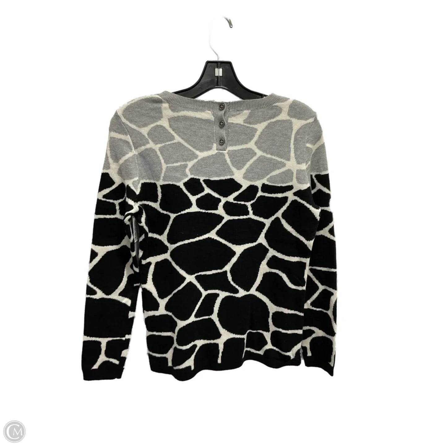Sweater By Talbots In Black & Grey, Size: Sp