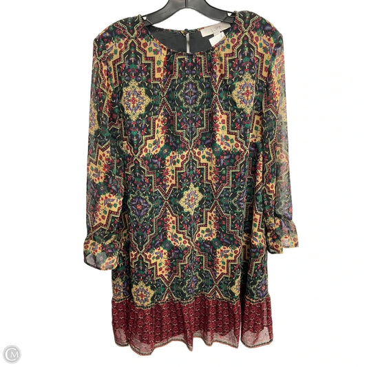 Dress Casual Midi By Loft In Multi-colored, Size: L