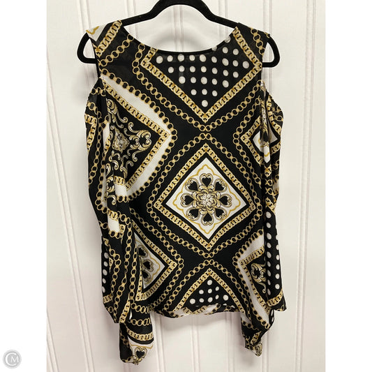 Top Long Sleeve By Chicos In Black & Gold, Size: L