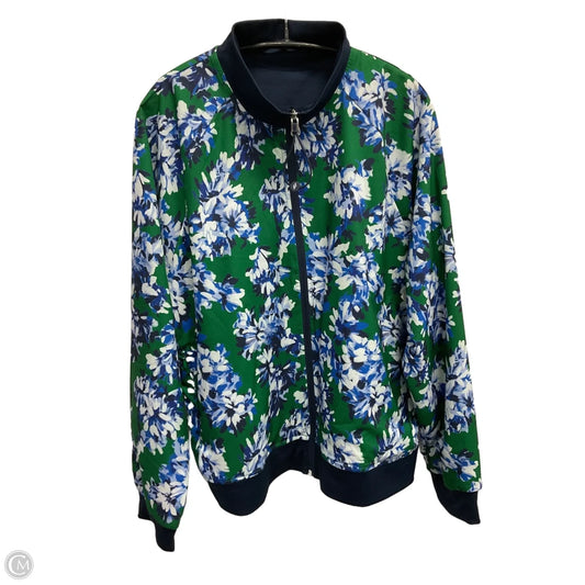 Athletic Jacket By Skechers In Blue & Green, Size: Xl