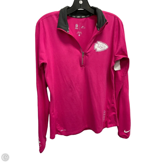 Athletic Top Long Sleeve Collar By Nfl In Pink, Size: M