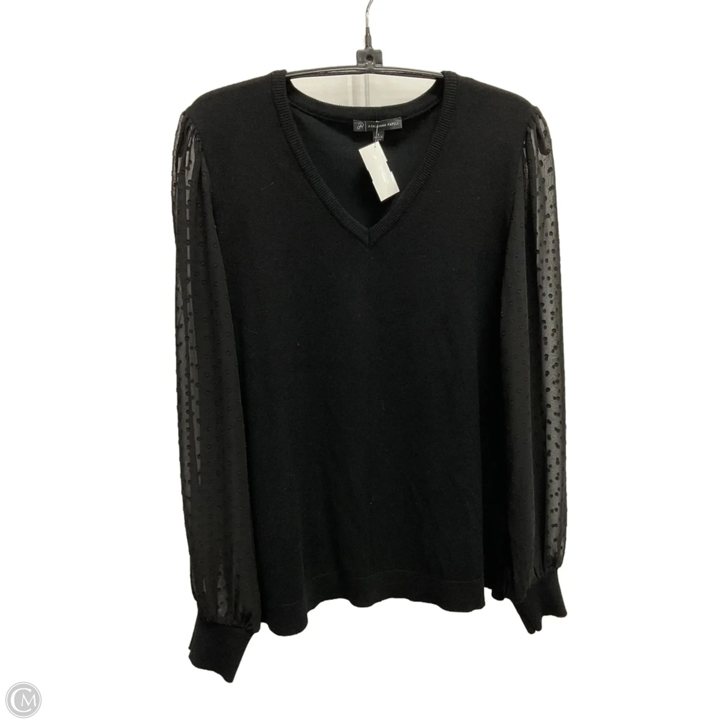 Top Long Sleeve By Adrianna Papell In Black, Size: S