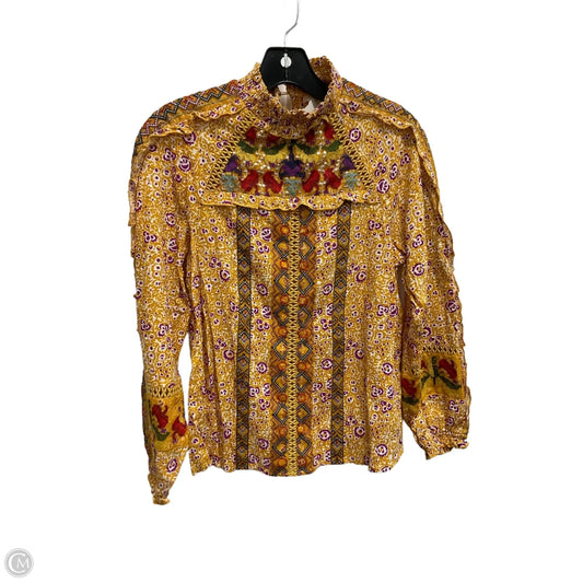 Top Long Sleeve By Maeve In Yellow, Size: Xxs