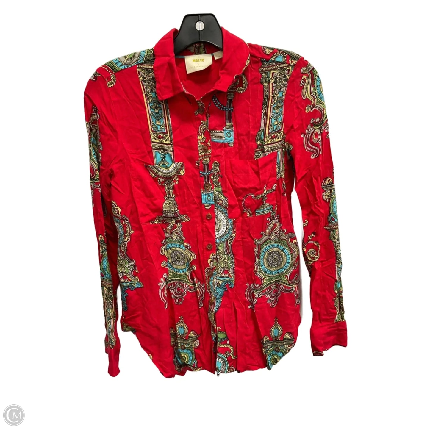 Top Long Sleeve By Maeve In Red, Size: 0