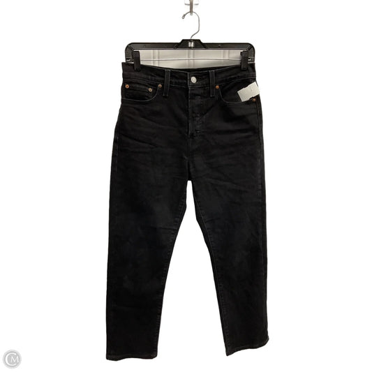 Jeans Straight By Levis In Black Denim, Size: 8