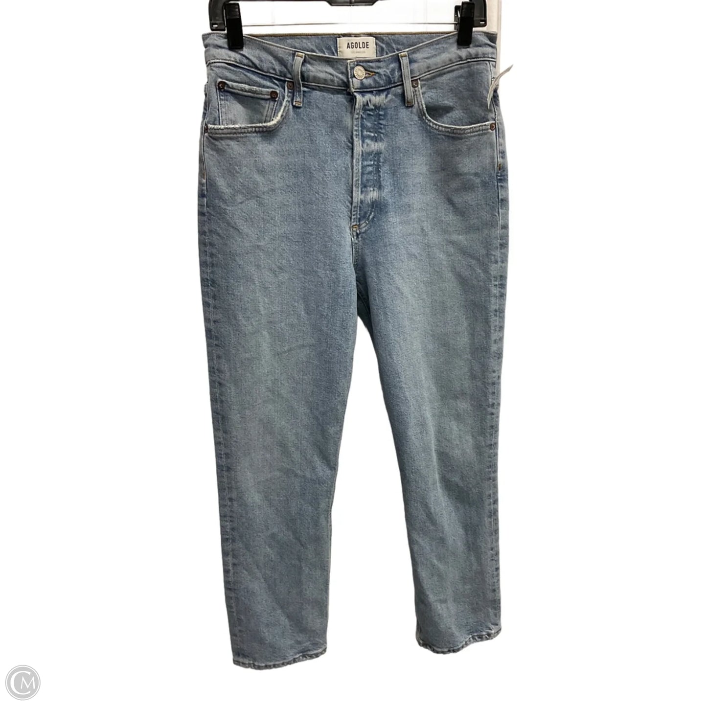 Jeans Straight By Agolde In Blue Denim, Size: 6
