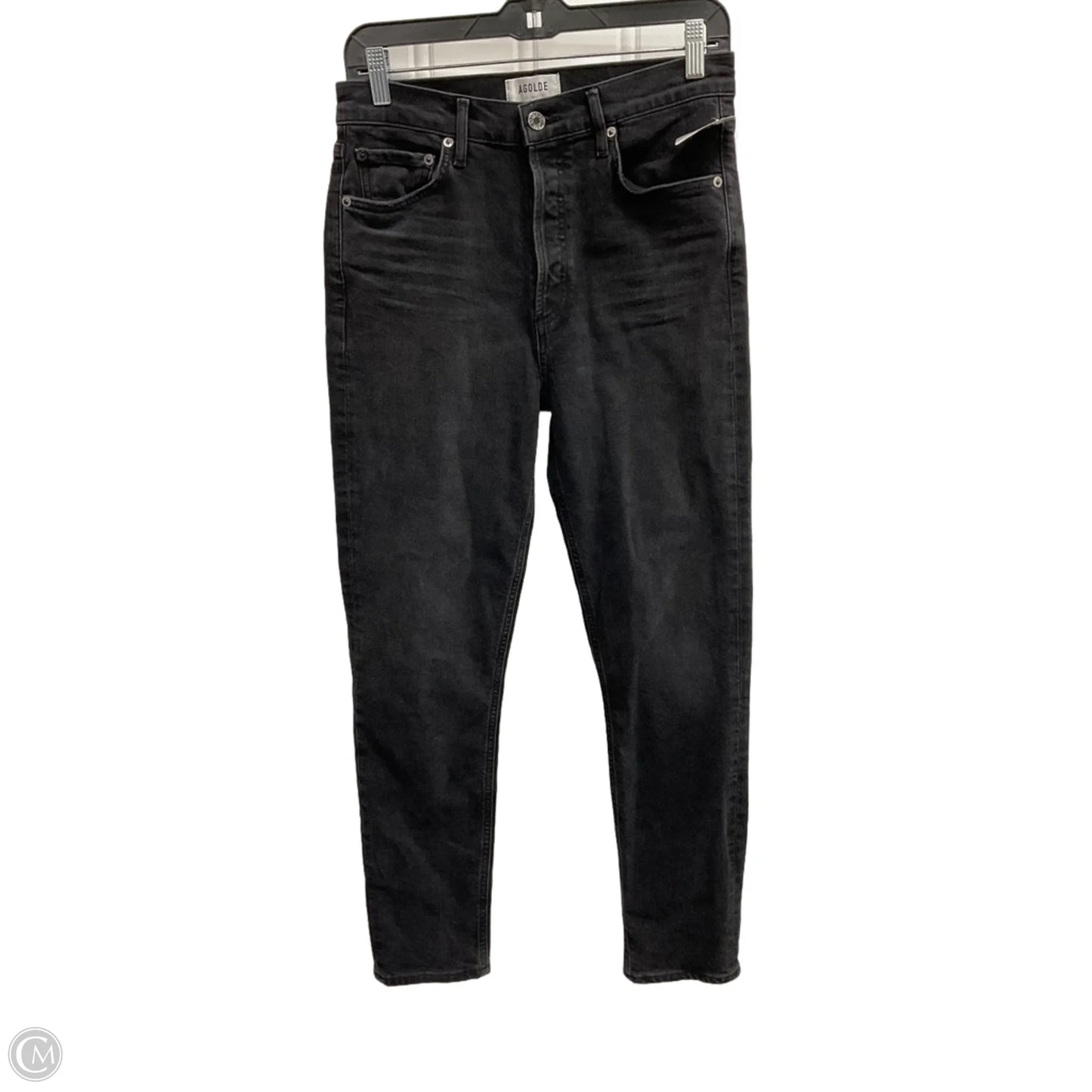 Jeans Straight By Agolde In Black Denim, Size: 4