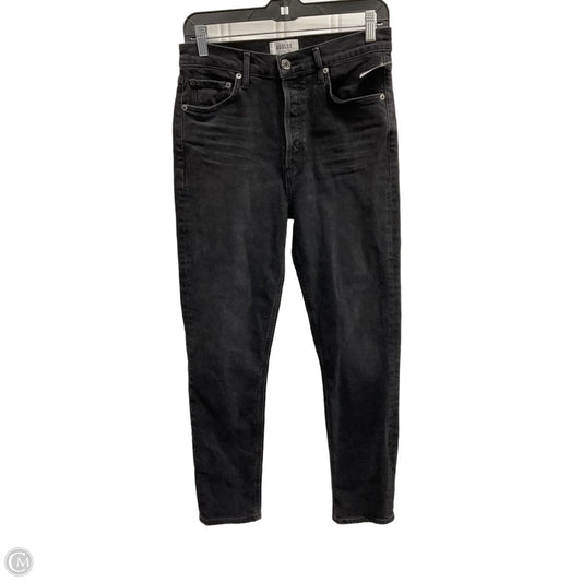 Jeans Straight By Agolde In Black Denim, Size: 4