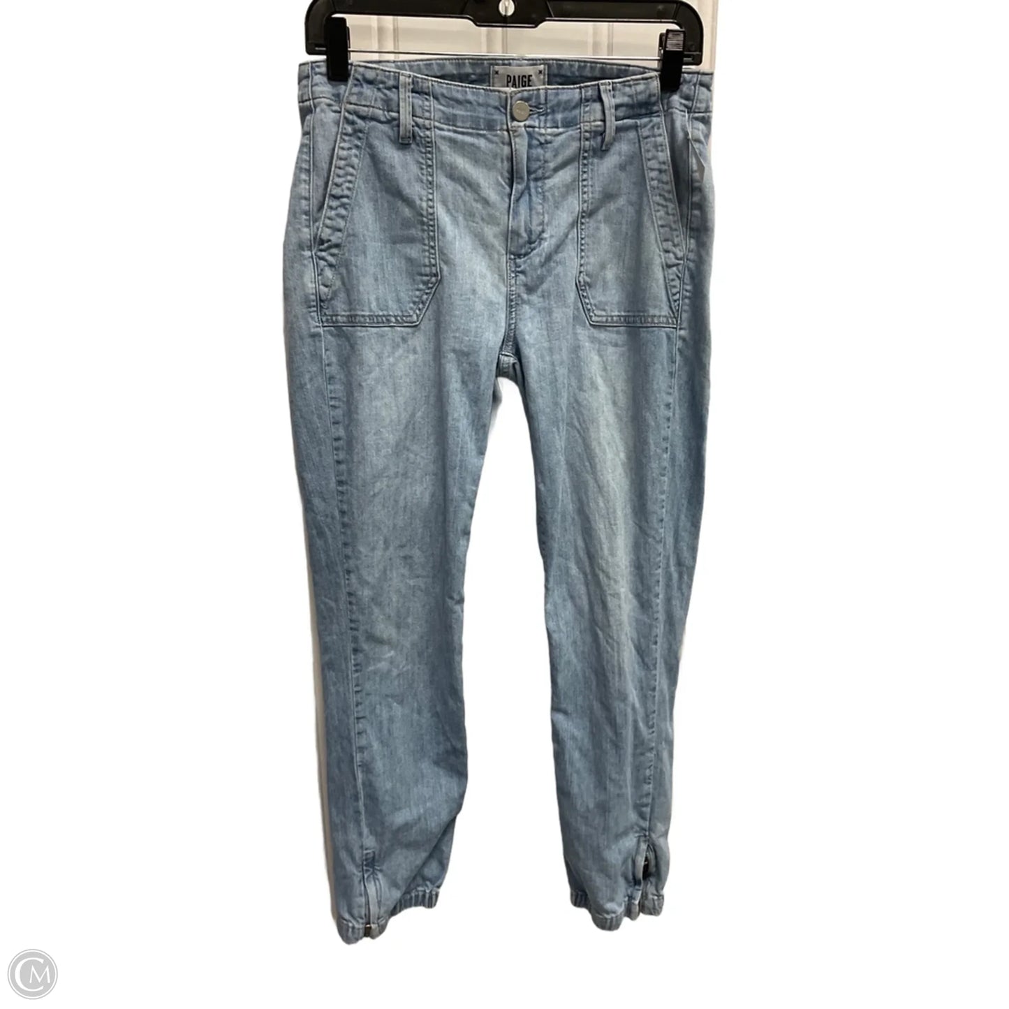 Jeans Straight By Paige In Blue Denim, Size: 4