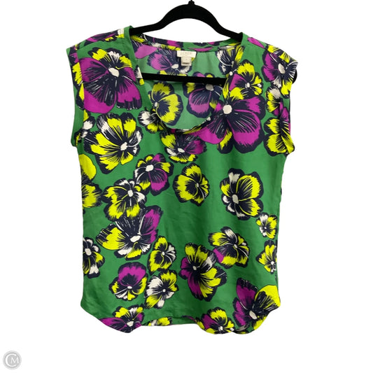 Top Short Sleeve By J. Crew In Green & Purple, Size: 2