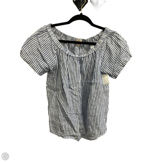 Top Short Sleeve By J. Crew In Blue & White, Size: Xs