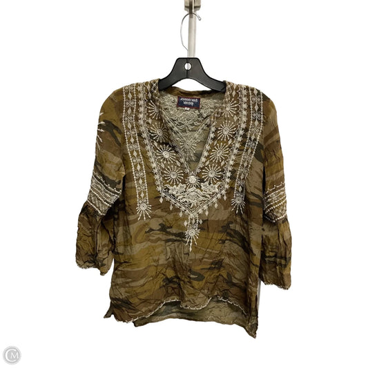 Top Long Sleeve By Johnny Was In Camouflage Print, Size: S