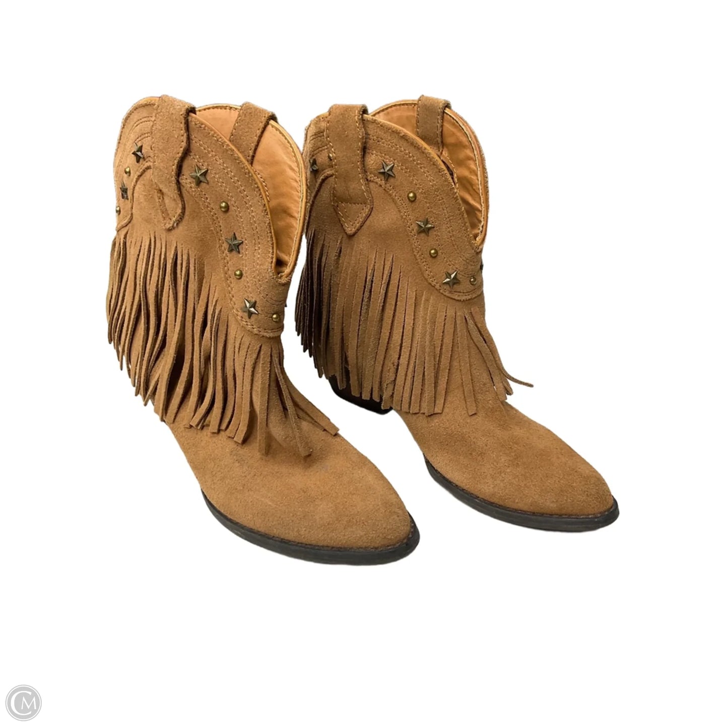 Boots Ankle Heels By Very Volatile In Brown, Size: 7