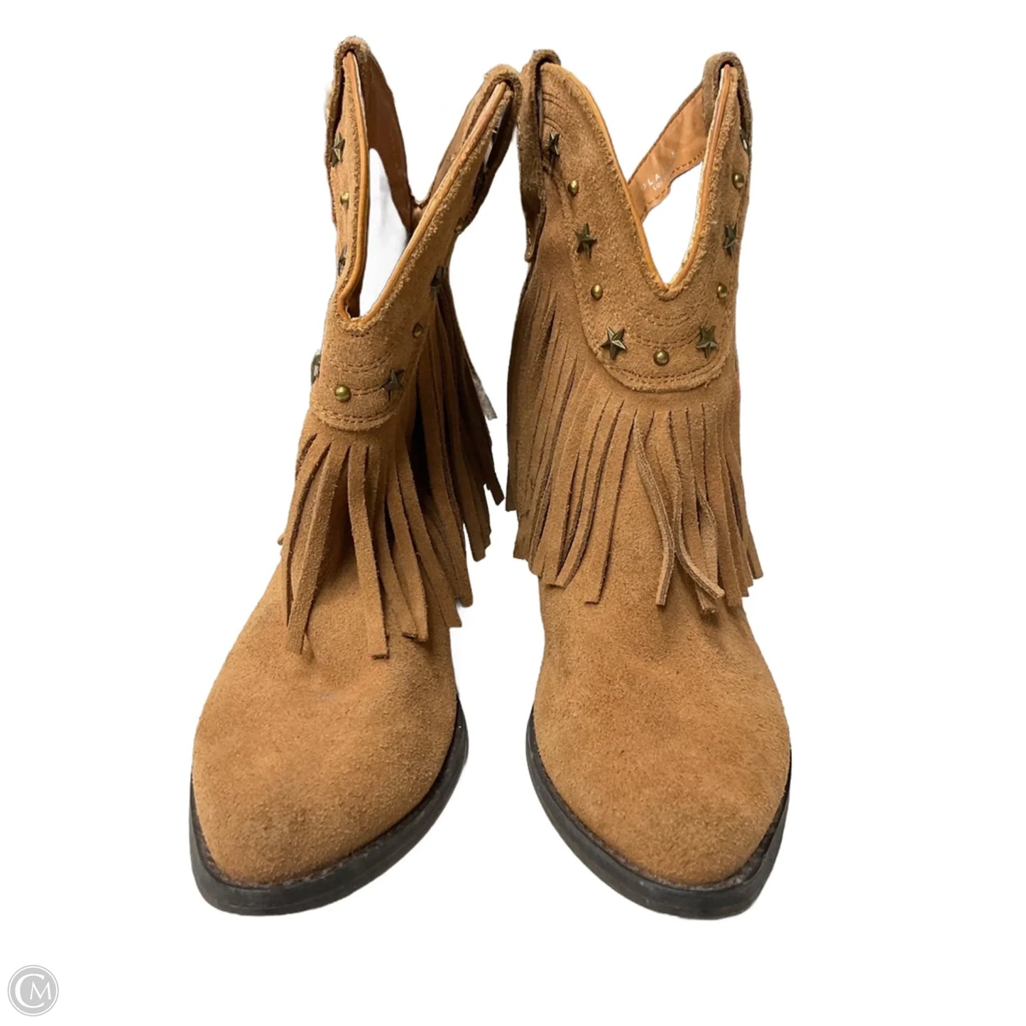 Boots Ankle Heels By Very Volatile In Brown, Size: 7