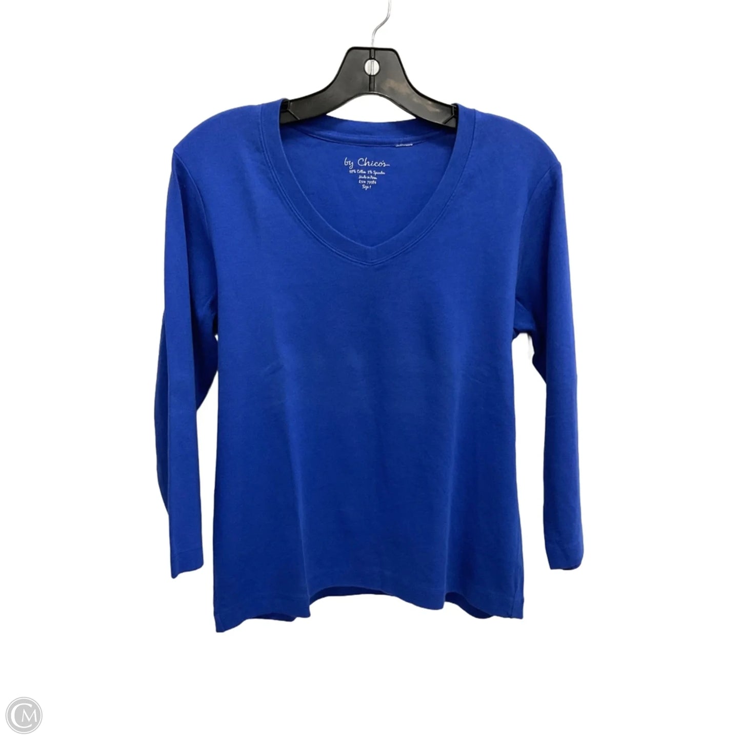 Top Long Sleeve Basic By Chicos In Blue, Size: M