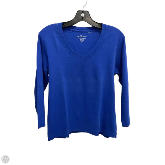 Top Long Sleeve Basic By Chicos In Blue, Size: M