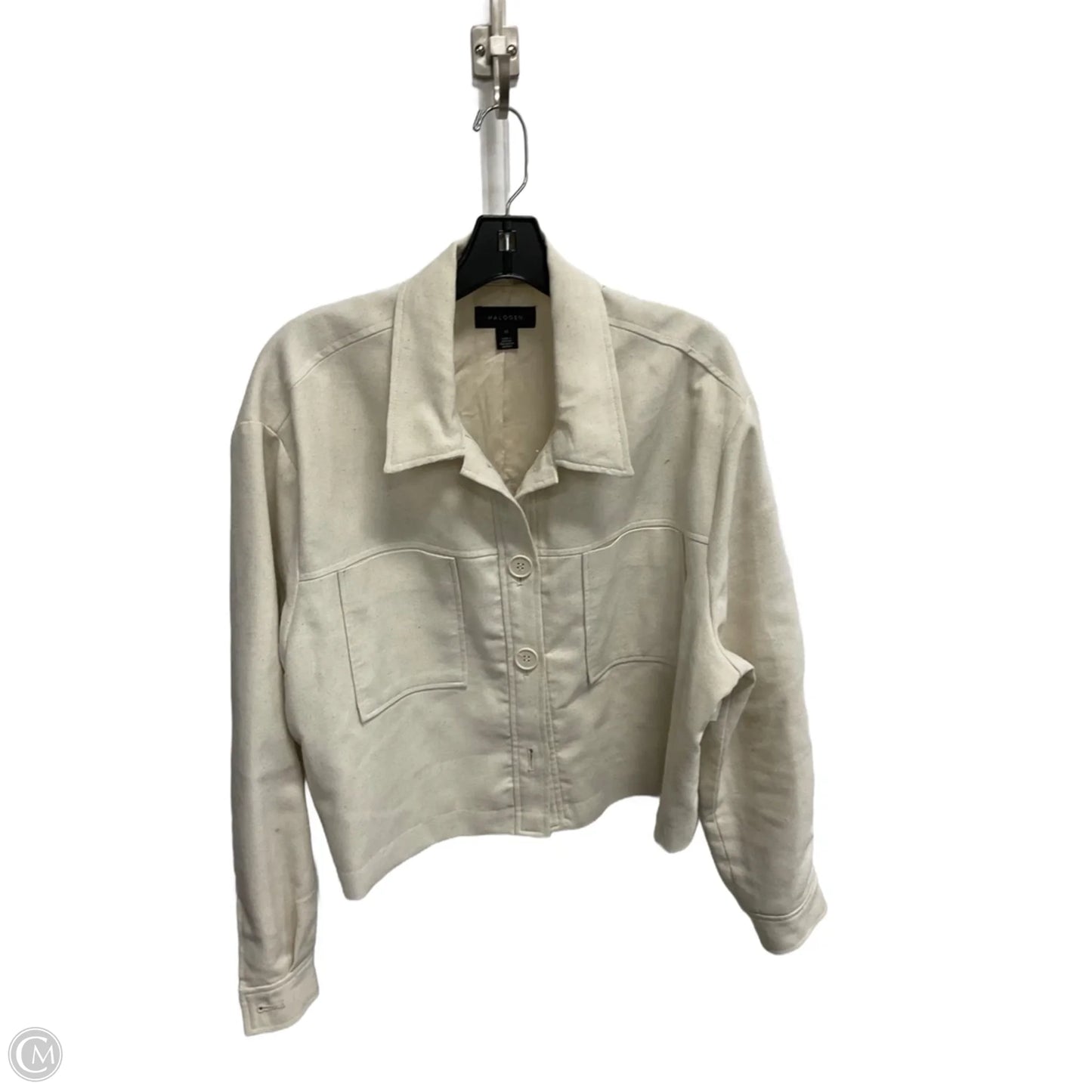 Jacket Shirt By Halogen In Cream, Size: Xl
