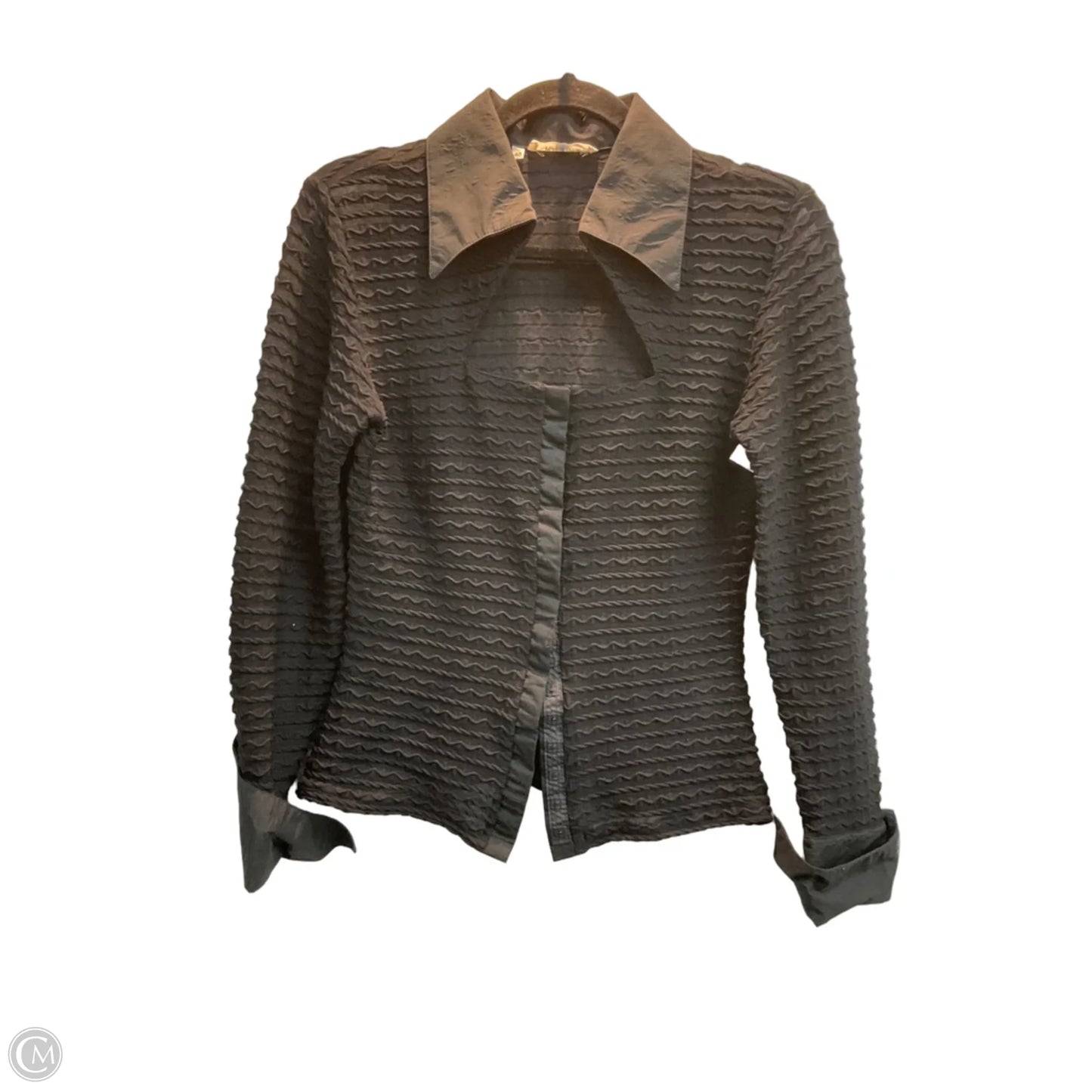 Blouse Long Sleeve By Clothes Mentor In Black, Size: M