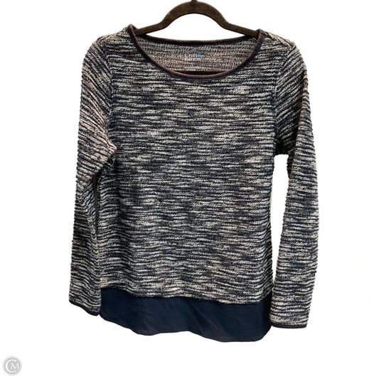 Top Long Sleeve By Croft And Barrow In Blue & White, Size: S