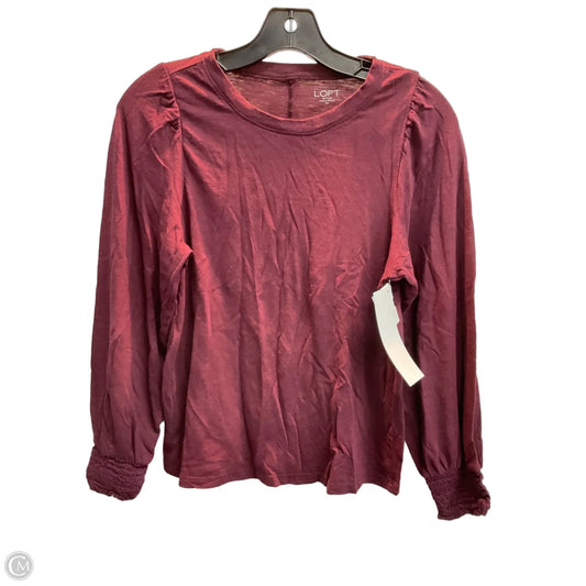 Top Long Sleeve By Loft In Maroon, Size: Mp