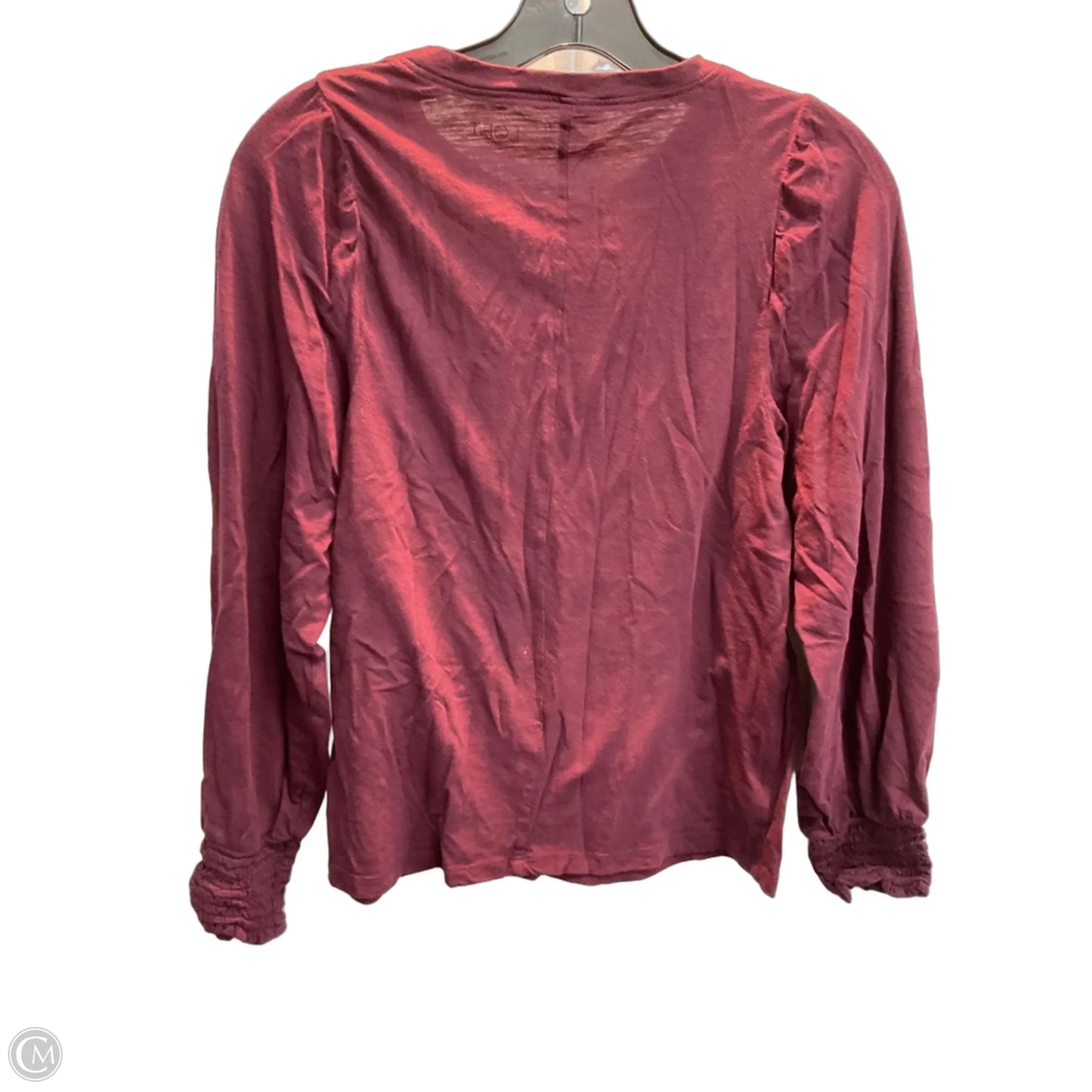 Top Long Sleeve By Loft In Maroon, Size: Mp