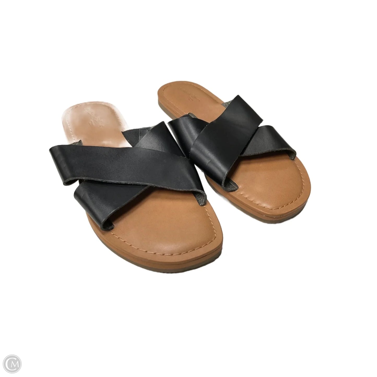 Sandals Flats By Universal Thread In Black & Tan, Size: 6