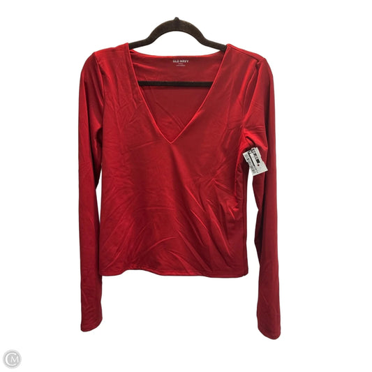 Top Long Sleeve By Old Navy In Red, Size: M