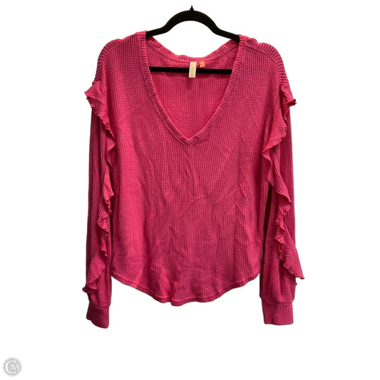Top Long Sleeve By Pilcro In Pink, Size: M