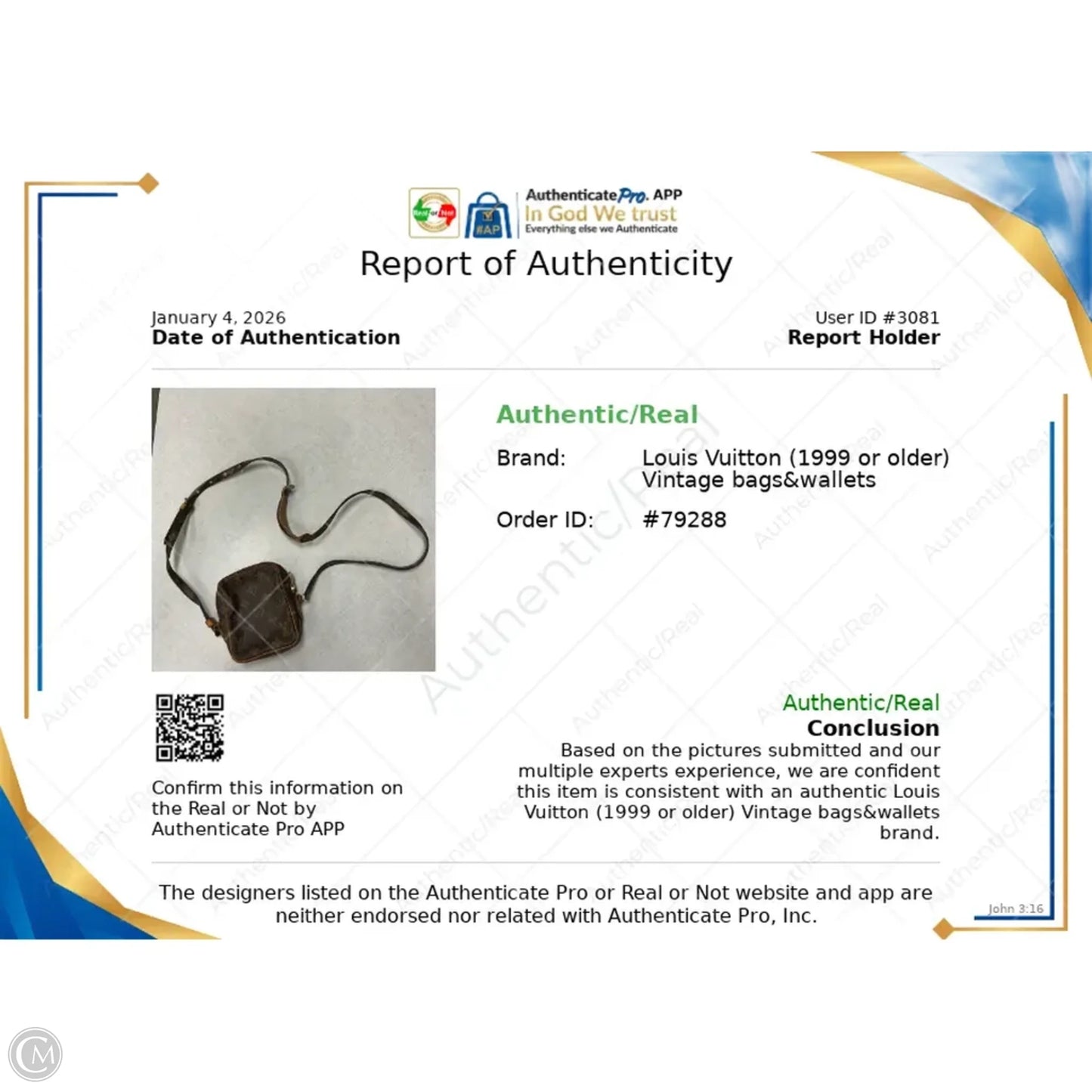 Crossbody Luxury Designer By Louis Vuitton, Size: Small