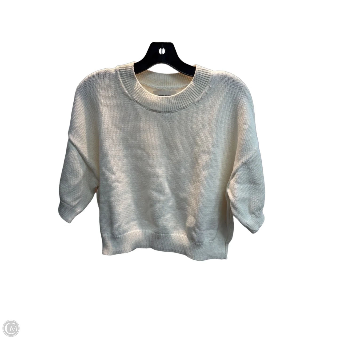 Sweater Short Sleeve By Banana Republic In White, Size: L