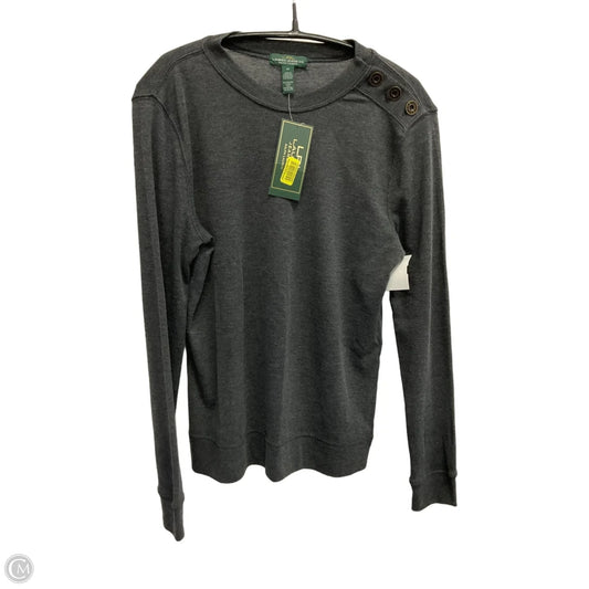 Top Long Sleeve By Lauren By Ralph Lauren In Grey, Size: M