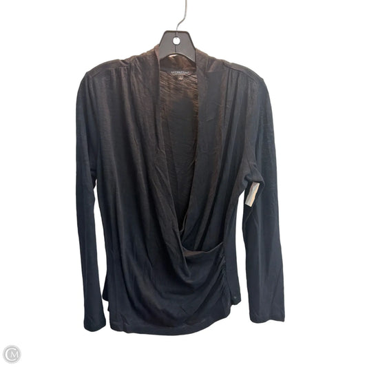 Top Long Sleeve By Liverpool In Black, Size: L