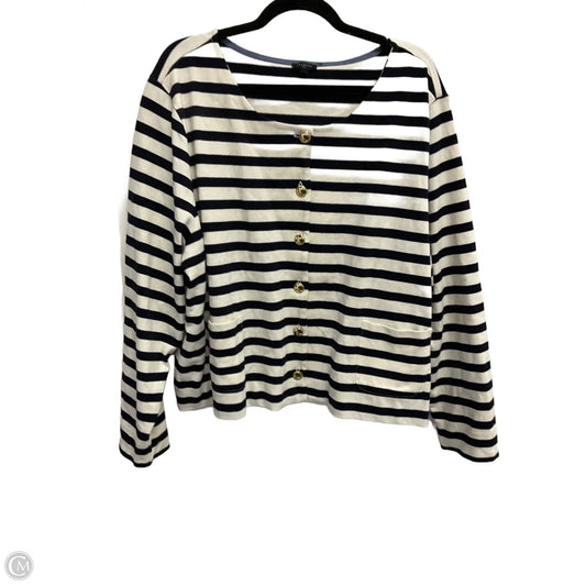Cardigan By Talbots In Blue & White, Size: 3x