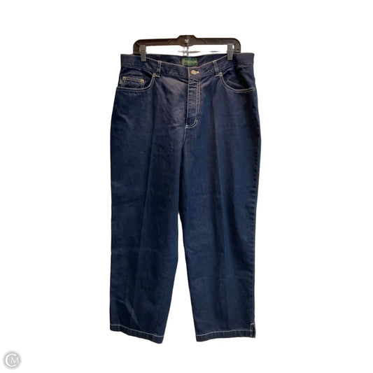 Jeans Straight By Lauren By Ralph Lauren In Blue Denim, Size: 16