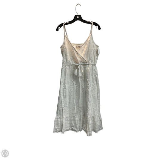 Dress Casual Midi By Loft In Gold & White, Size: 10