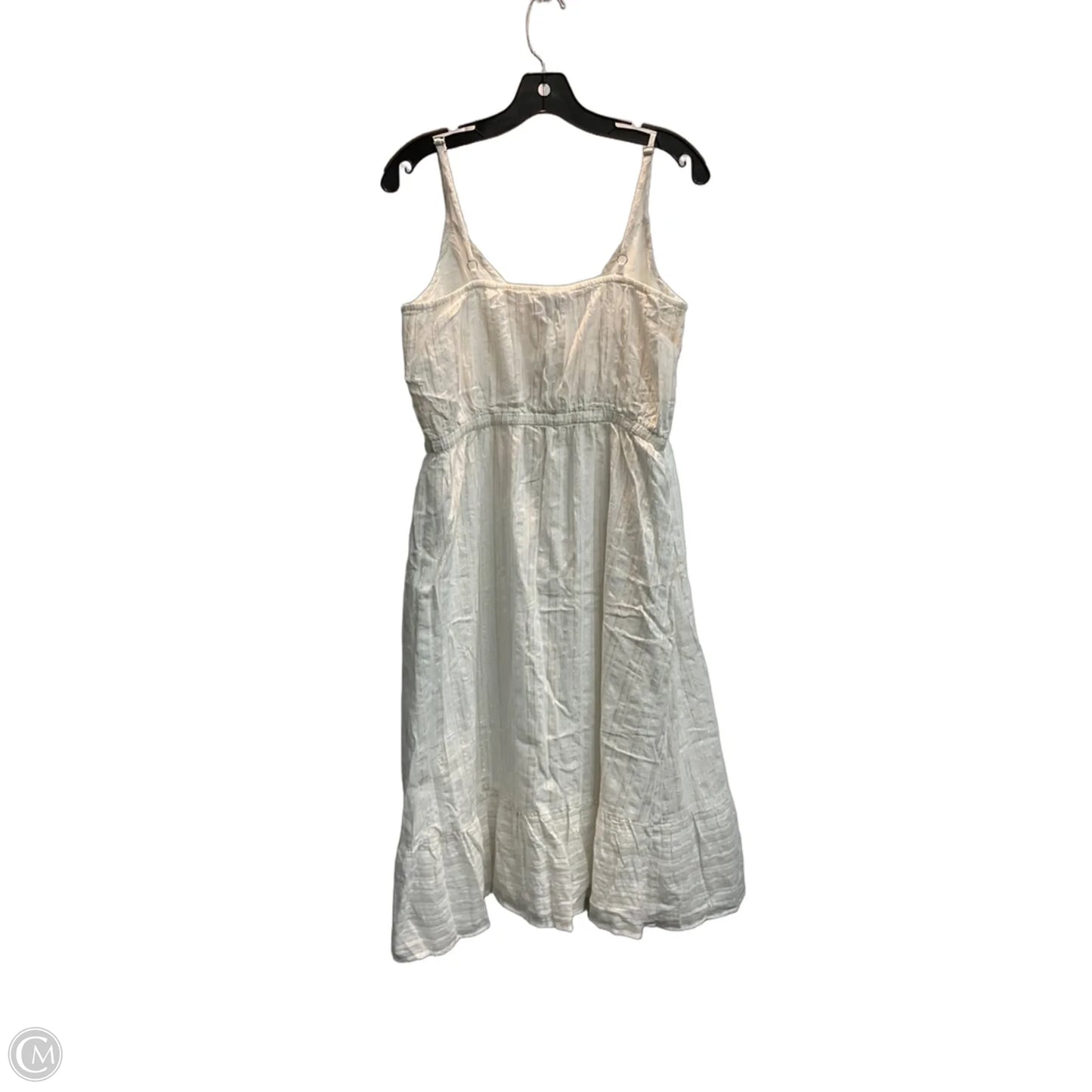 Dress Casual Midi By Loft In Gold & White, Size: 10