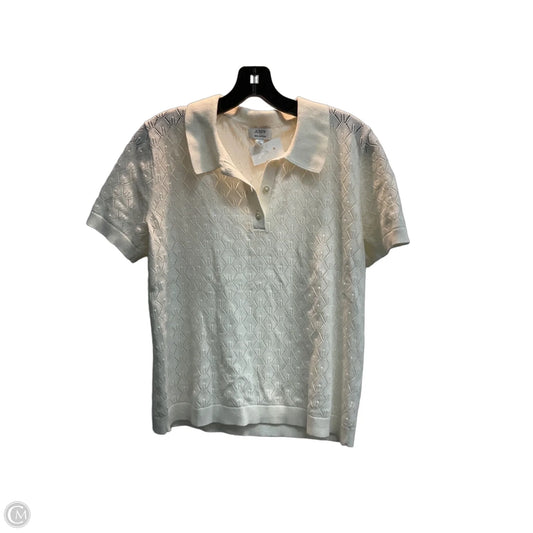 Sweater Short Sleeve By J. Crew In Cream, Size: M