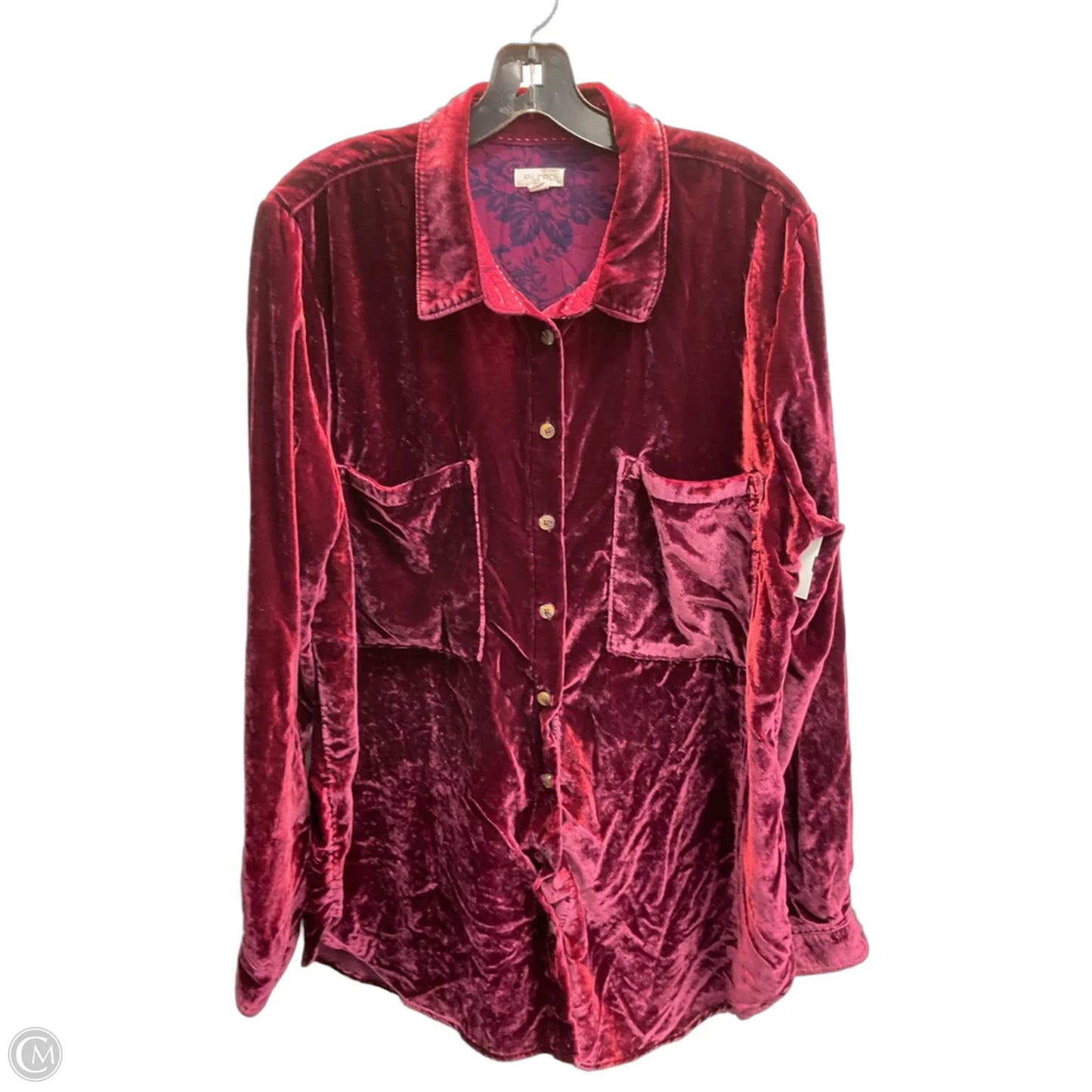 Top Long Sleeve By Pilcro In Red, Size: Xl