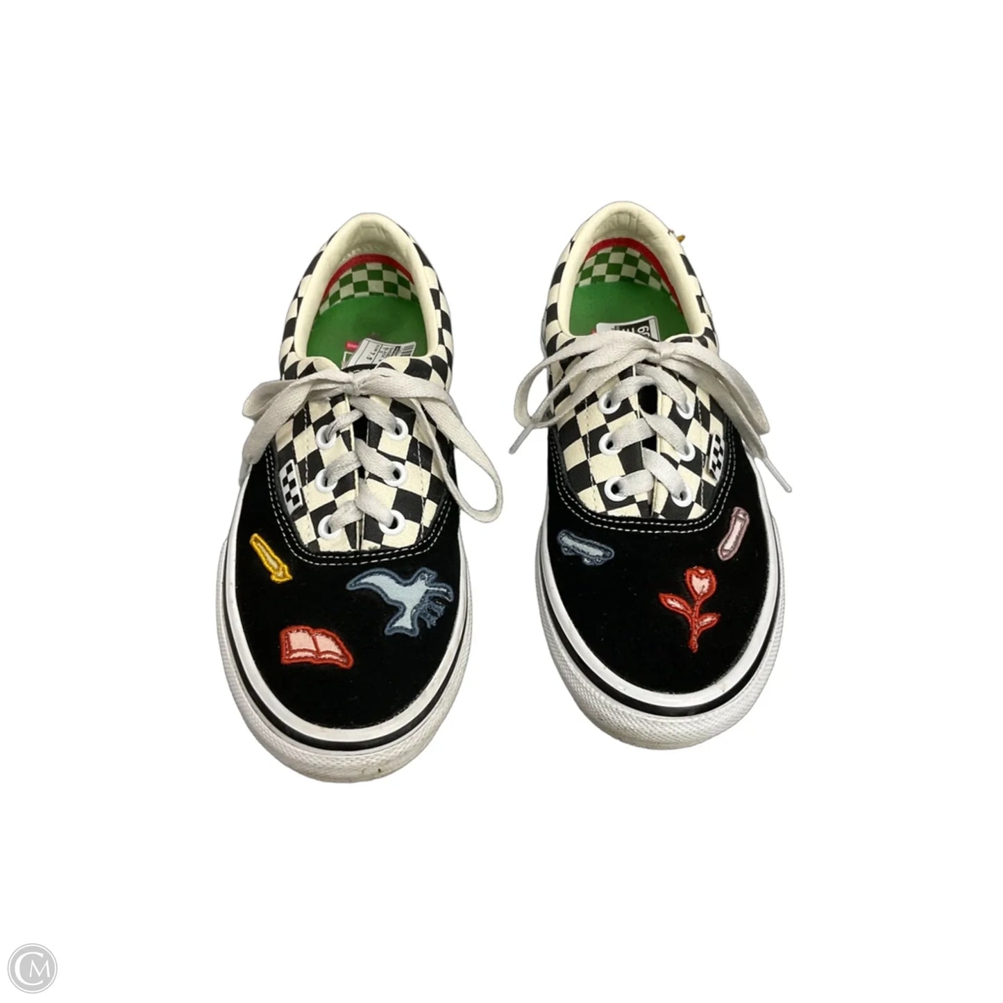 Shoes Sneakers By Vans In Black & Cream, Size: 7.5